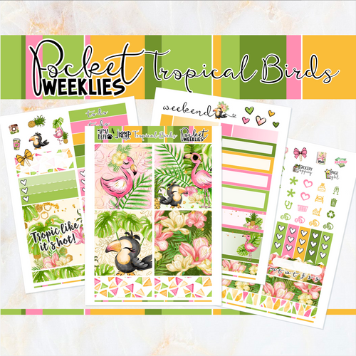 Tropical Birds - POCKET Mini Weekly Kit Planner stickers