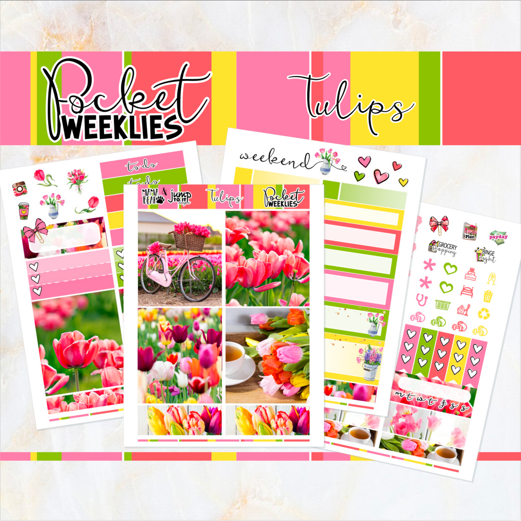 Tulips - POCKET Mini Weekly Kit Planner stickers