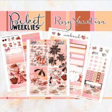 Load image into Gallery viewer, Rosy Vacation - POCKET Mini Weekly Kit Planner stickers