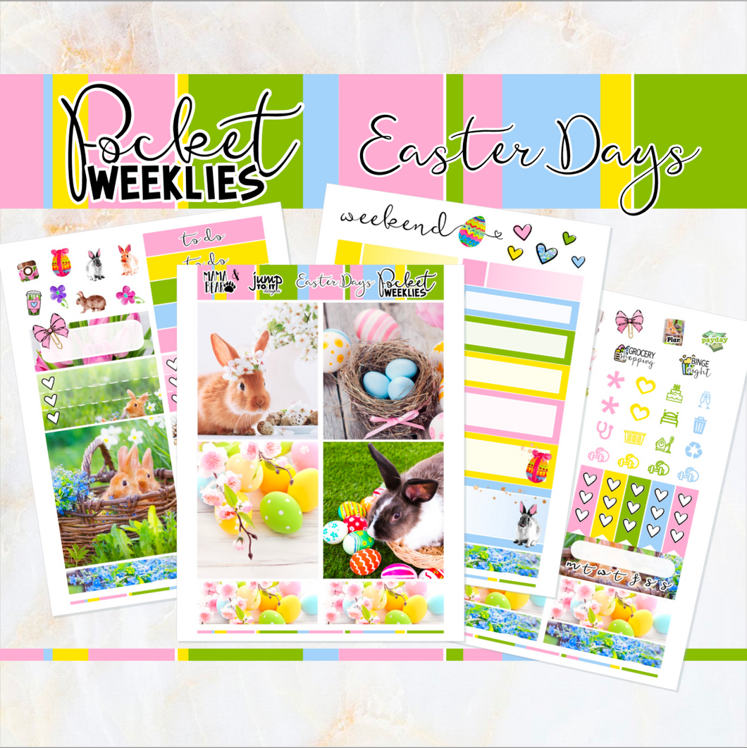 Easter Days - POCKET Mini Weekly Kit Planner stickers