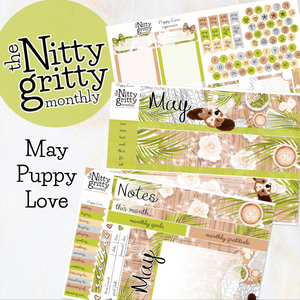 May Puppy Love - The Nitty Gritty Monthly - Erin Condren Vertical Horizontal