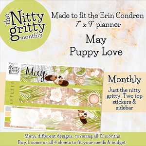 May Puppy Love - The Nitty Gritty Monthly - Erin Condren Vertical Horizontal