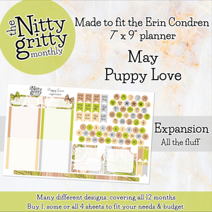May Puppy Love - The Nitty Gritty Monthly - Erin Condren Vertical Horizontal