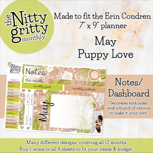 May Puppy Love - The Nitty Gritty Monthly - Erin Condren Vertical Horizontal