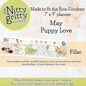 May Puppy Love - The Nitty Gritty Monthly - Erin Condren Vertical Horizontal
