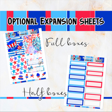 Load image into Gallery viewer, July 4th Red White Blue - POCKET Mini Weekly Kit Planner stickers