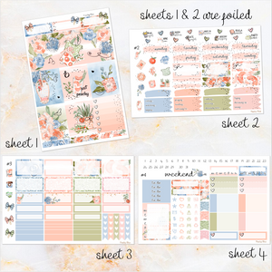 Peachy Blue - FOIL weekly kit Erin Condren Vertical Horizontal, Happy Planner Classic, Mini & Big & Hobonichi Cousin