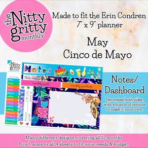 May Cinco de Mayo - The Nitty Gritty Monthly - Erin Condren Vertical Horizontal