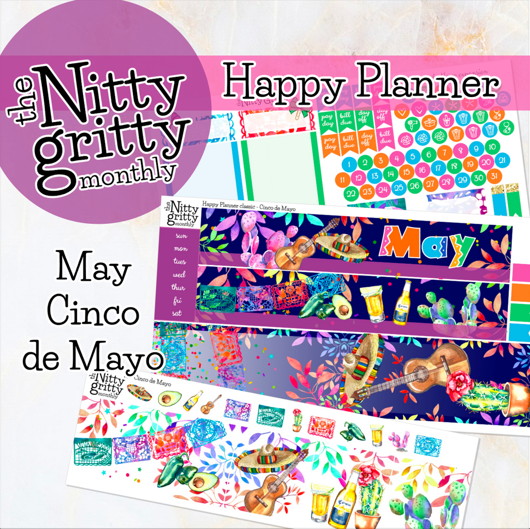 May Cinco de Mayo - The Nitty Gritty Monthly - Happy Planner Classic