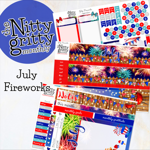 July Fireworks - The Nitty Gritty Monthly - Erin Condren Vertical Horizontal