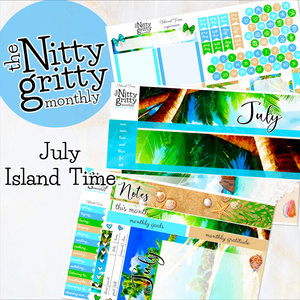 July Island Time - The Nitty Gritty Monthly - Erin Condren Vertical Horizontal