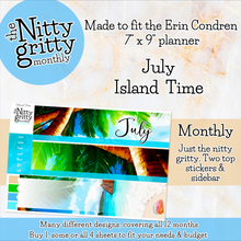 Load image into Gallery viewer, July Island Time - The Nitty Gritty Monthly - Erin Condren Vertical Horizontal