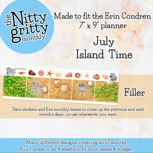 July Island Time - The Nitty Gritty Monthly - Erin Condren Vertical Horizontal