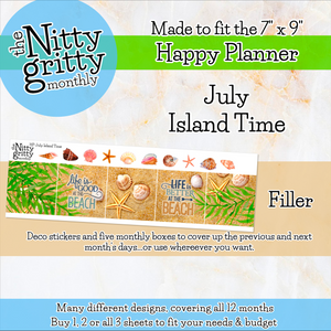July Island Time - The Nitty Gritty Monthly - Happy Planner Classic