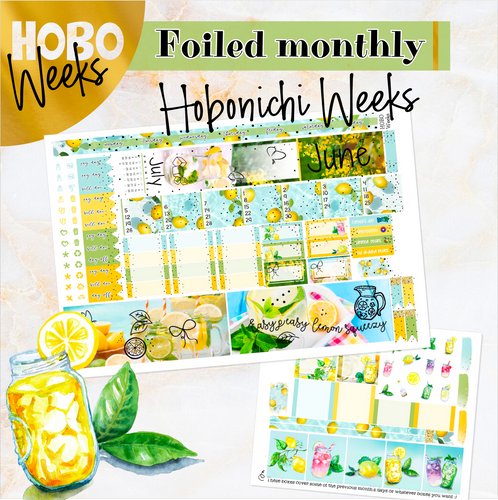 June Lemon Breeze FOILED monthly - Hobonichi Weeks personal planner