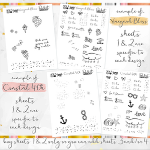 FOIL sheets - POCKET Mini Weekly Kit Planner stickers