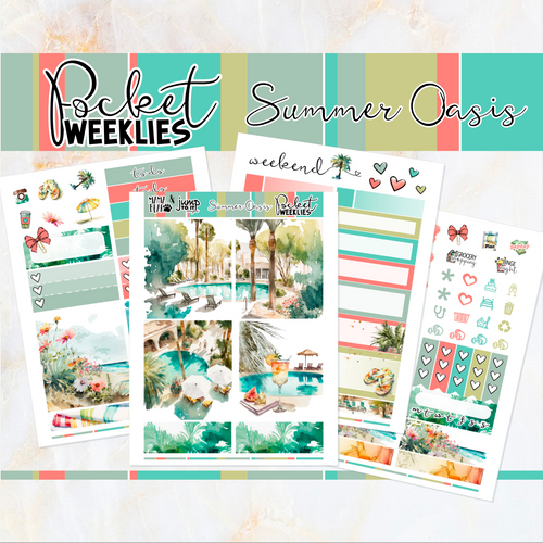 Summer Oasis - POCKET Mini Weekly Kit Planner stickers