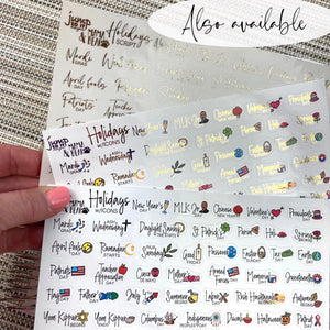 Foil - Holiday Icon planner stickers   (F-142-2 Foil)