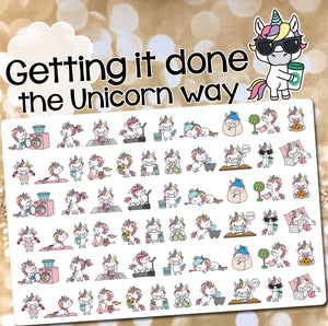 Unicorns Getting the Job Done chore stickers               (S-128)