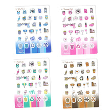 Load image into Gallery viewer, Functional Sampler stickers -Happy Planner Erin Condren Recollection - Chores workout cleaning bills shopping laundry