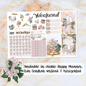 I Do Wedding sampler stickers - for Happy Planner, Erin Condren Vertical and Horizontal Planners