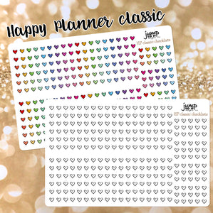 Heart checklists - clear or matte vinyl stickers