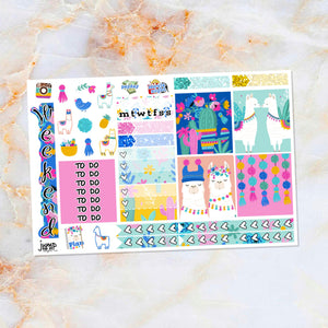 Llama Love sampler stickers - for Happy Planner, Erin Condren Vertical and Horizontal Planner