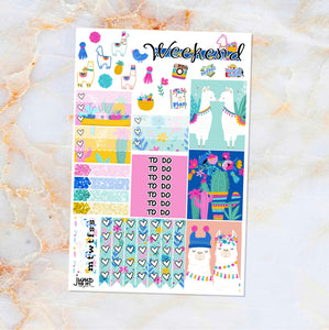 Llama Love sampler stickers - for Happy Planner, Erin Condren Vertical and Horizontal Planner