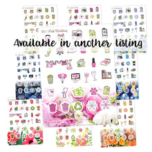 Load image into Gallery viewer, Functional Sampler stickers -Happy Planner Erin Condren Recollection - Chores workout cleaning bills shopping laundry