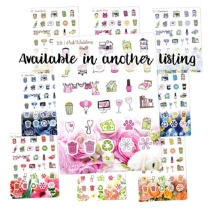 Functional Sampler stickers -Happy Planner Erin Condren Recollection - Chores workout cleaning bills shopping laundry