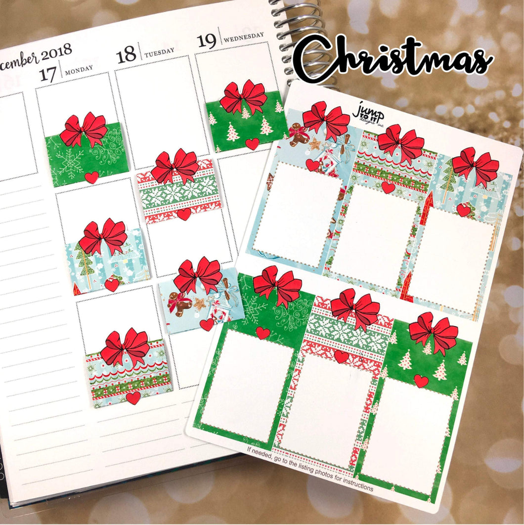 Peekaboo Notes Christmas planner stickers fold over