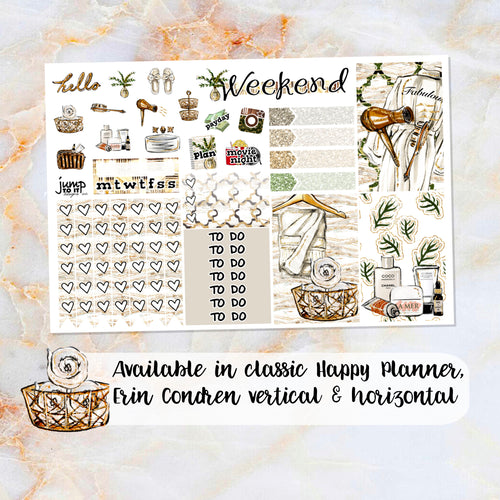 Spa Day sampler stickers - for Happy Planner, Erin Condren Vertical and Horizontal Planner