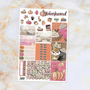 Foxy Fall sampler stickers - Happy Planner, Erin Condren Vertical and Horizontal