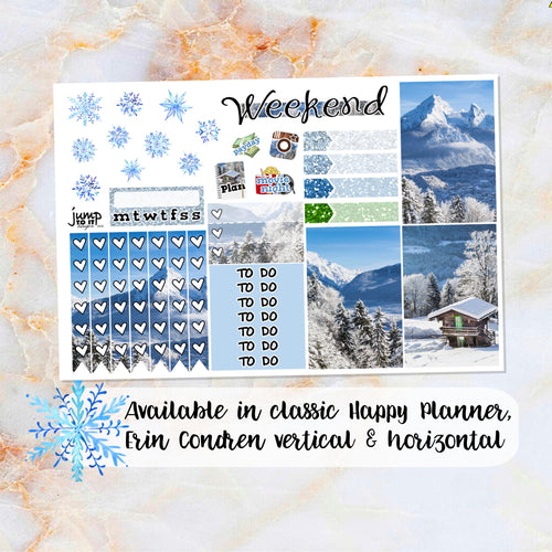 Winter Alps sampler stickers - for Happy Planner, Erin Condren Vertical and Horizontal Planners