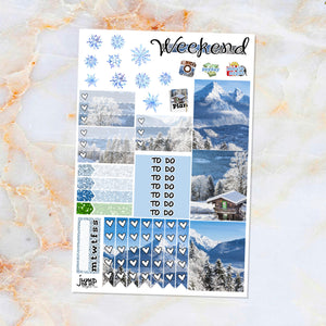 Winter Alps sampler stickers - for Happy Planner, Erin Condren Vertical and Horizontal Planners