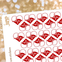 Load image into Gallery viewer, Blood Pressure Tracker stickers - Erin Condren Happy Planner - medical health heart