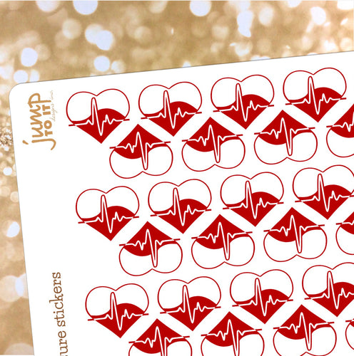 Blood Pressure Tracker stickers - Erin Condren Happy Planner - medical health heart
