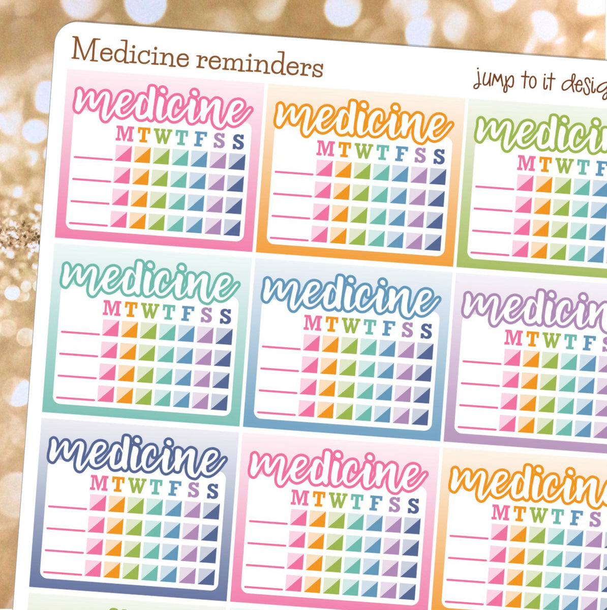 Medicine tracker sidebar stickers (R-114) – Jump To It Designs