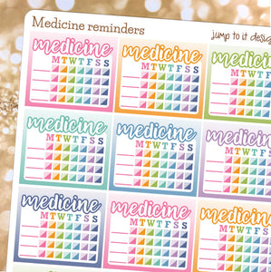 Medicine tracker sidebar stickers                (R-114)