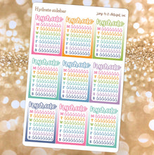 Load image into Gallery viewer, Hydrate sidebar RAINBOW planner stickers