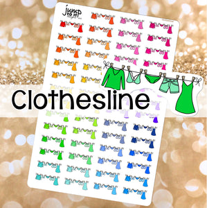 Clothesline Functional rainbow stickers            (S-113-3)