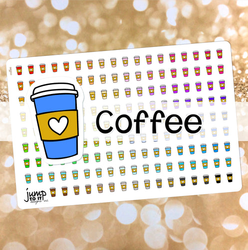 Coffee Functional rainbow stickers            (S-113-4)