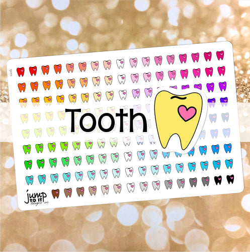 Tooth Dentist Functional rainbow stickers               (S-113-19 )