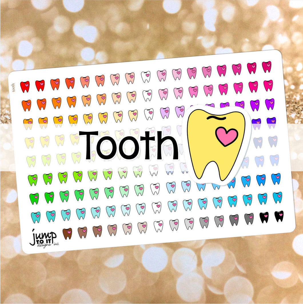 Tooth Dentist Functional rainbow stickers               (S-113-19 )