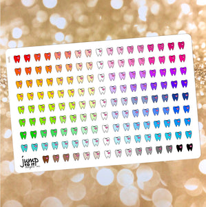 Tooth Dentist Functional rainbow stickers               (S-113-19 )