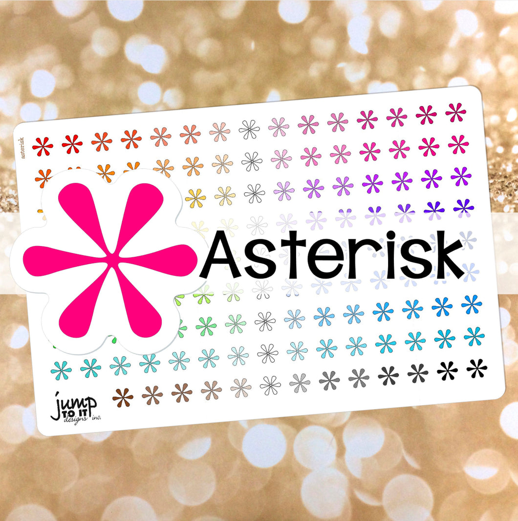 Asterisk Functional rainbow stickers  - Happy Planner Erin Condren Recollection TN - reminders