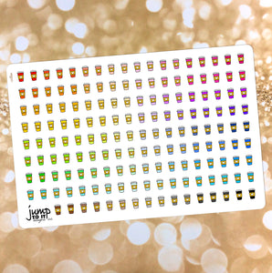 Coffee Functional rainbow stickers            (S-113-4)
