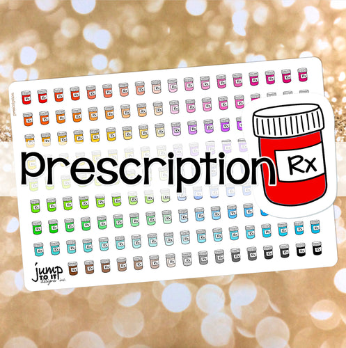 Prescription Rx Functional rainbow stickers           (S-113-18)