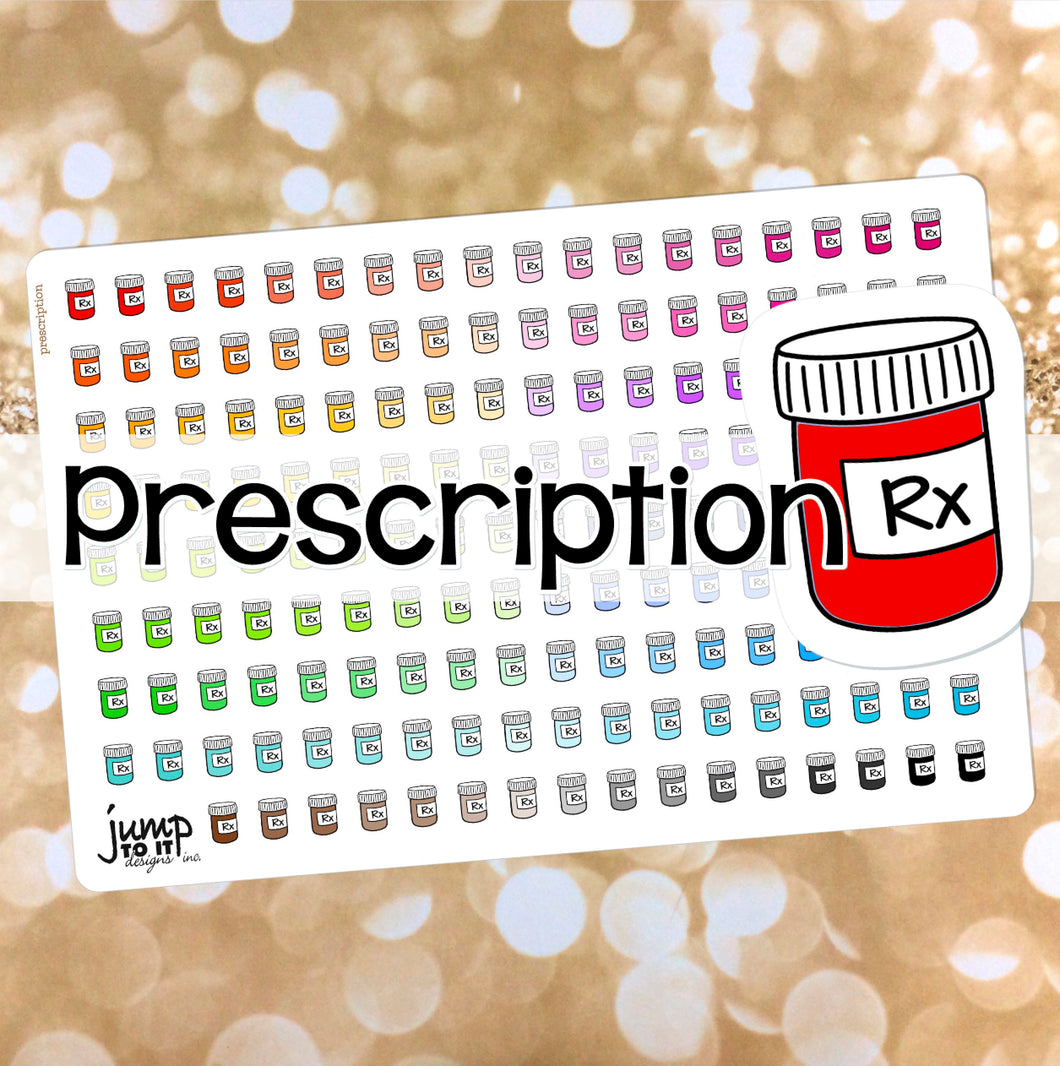 Prescription Rx Functional rainbow stickers           (S-113-18)