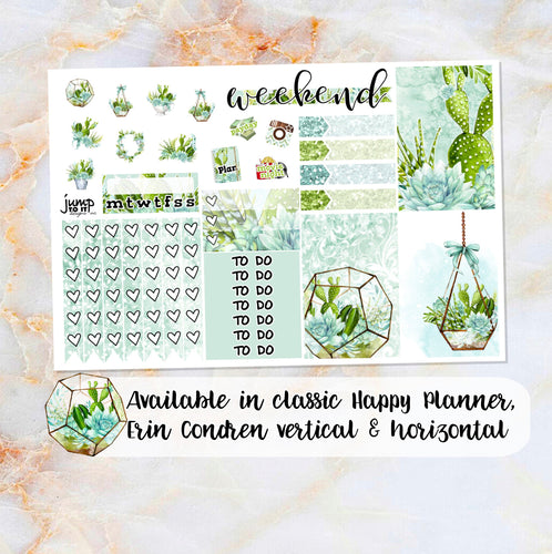 Succulents sampler stickers - for Happy Planner, Erin Condren Vertical and Horizontal Planners